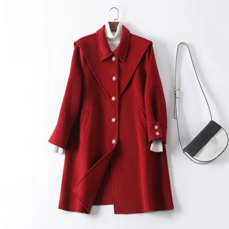 2021 Autumn Wool Coat Female Double-faced Woolen Coats Vintage Black Women Clothes Ladies Sweeter Casaco Feminino Inverno Gmm120
2021 Autumn Wool Coat Female Double-faced Woolen Coats Vintage Black Women Clothes Ladies Sweeter Casaco Feminino Inverno Gmm120