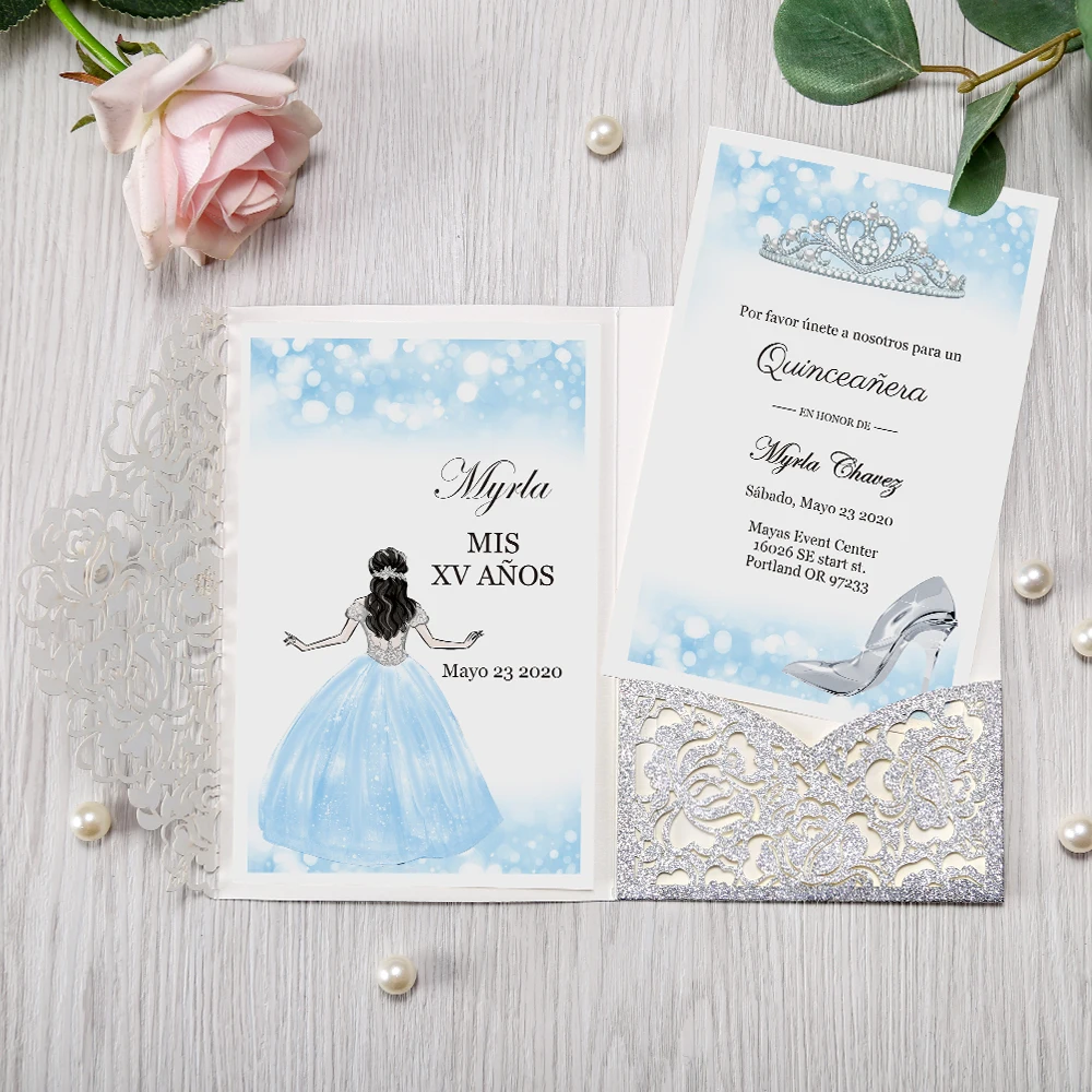 50pcs Silver Laser Cut Floral Invitation Cards for Wedding / Party / Quinceanera / Anniversary / Birthday, CW0008
50pcs Silver Laser Cut Floral Invitation Cards for Wedding / Party / Quinceanera / Anniversary / Birthday, CW0008