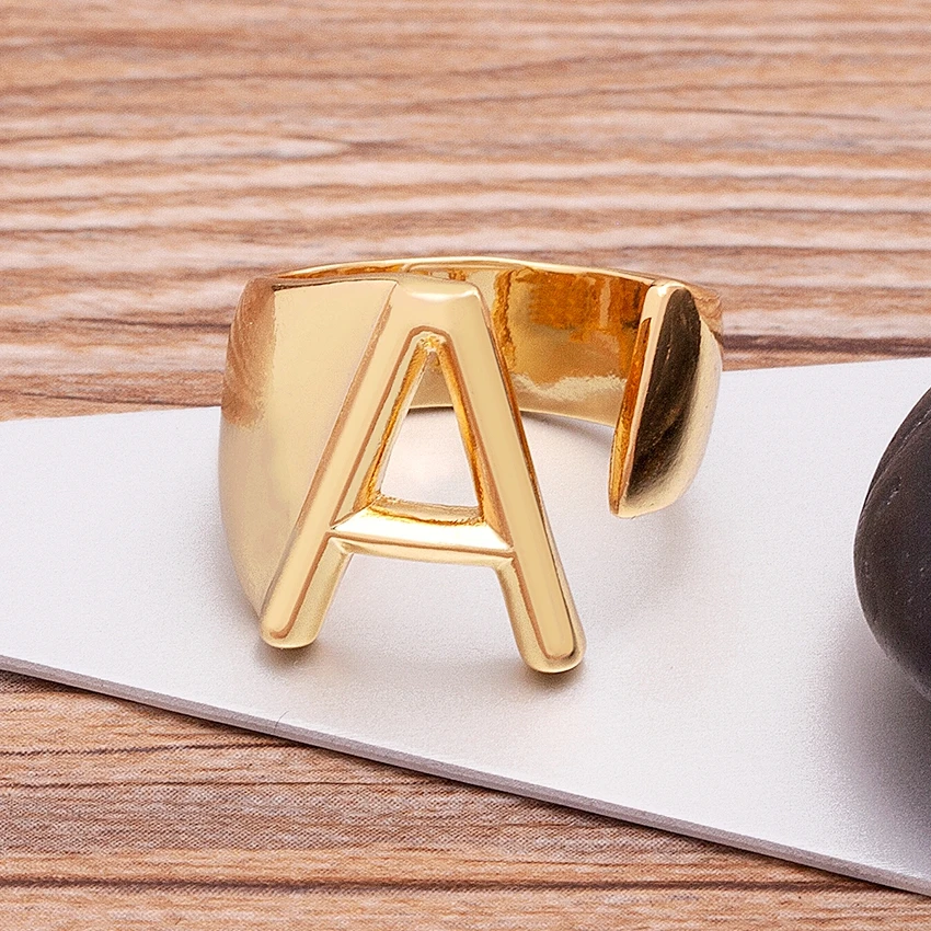 New Fashion 26 PCS/Lot Hip Hop Adjustable Gold Color Copper CZ A-Z Letter Ring Statement Charm Name Jewelry For Women Girl Gift
New Fashion 26 PCS/Lot Hip Hop Adjustable Gold Color Copper CZ A-Z Letter Ring Statement Charm Name Jewelry For Women Girl Gift