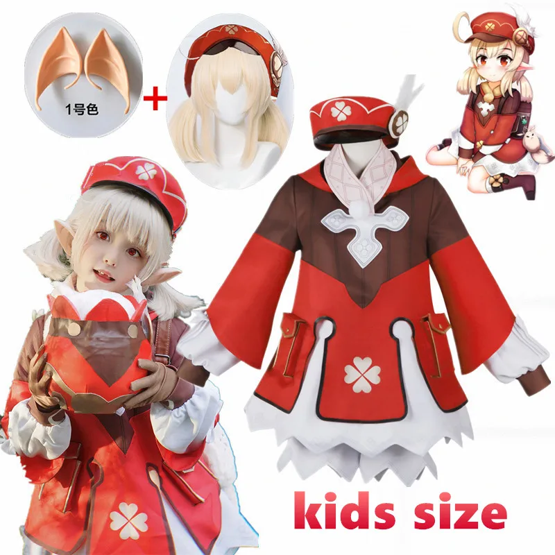 Game Genshin Impact Klee Cosplay Costume Wigs Cap Anime Clothes Halloween Costume for Kids size Halloween Clothes Christmas
Game Genshin Impact Klee Cosplay Costume Wigs Cap Anime Clothes Halloween Costume for Kids size Halloween Clothes Christmas
