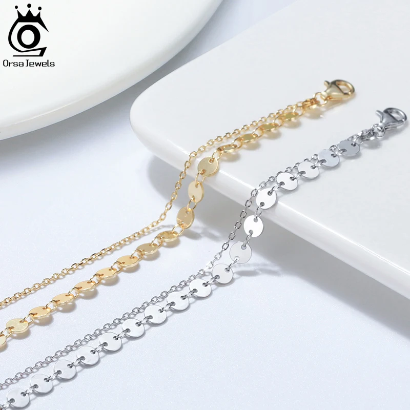 ORSA JEWELS Simple 925 Silver Leg Chain Anklet Vintage Round Double layer Footwear Summer Ocean Beach Female Ankle Bracelet SA15
ORSA JEWELS Simple 925 Silver Leg Chain Anklet Vintage Round Double layer Footwear Summer Ocean Beach Female Ankle Bracelet SA15