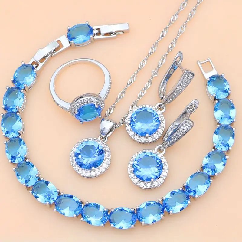 Sky Blue Crystal 925 Sterling Silver Jewelry Sets Decorations For Women Earrings Kits Party Gift For Her Dropshipping
Sky Blue Crystal 925 Sterling Silver Jewelry Sets Decorations For Women Earrings Kits Party Gift For Her Dropshipping