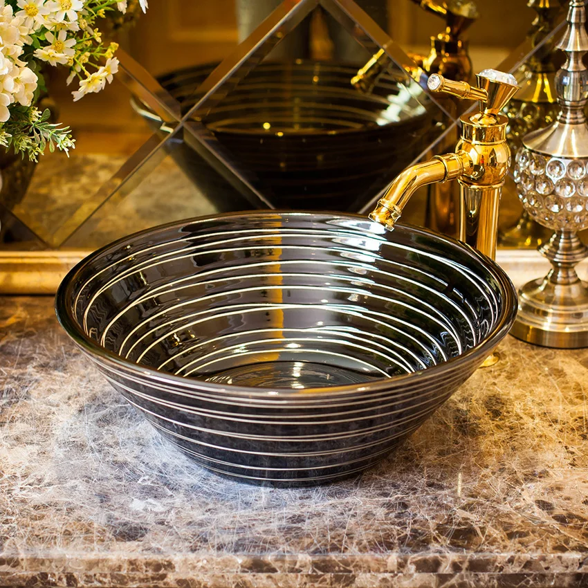 Black color basin bath wash basin art basin artistic ceramic wash basin bathroom sinks
Black color basin bath wash basin art basin artistic ceramic wash basin bathroom sinks