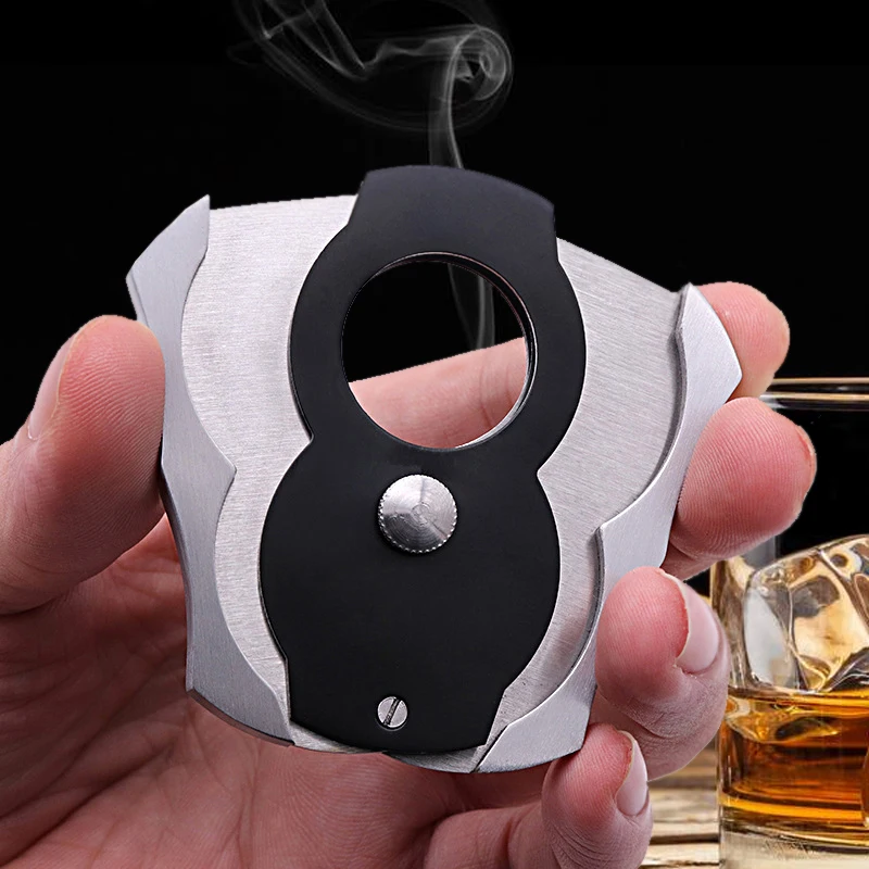 New 1pcs V-Cut Pocket Size Smoke Cigar Cutter Stainless Steel Black/Silver Cigar scissors Clipper cigar accessories FOR Men gift
New 1pcs V-Cut Pocket Size Smoke Cigar Cutter Stainless Steel Black/Silver Cigar scissors Clipper cigar accessories FOR Men gift
