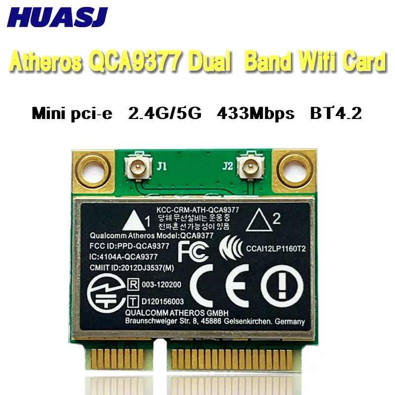 Huasj Atheros QCA9377 Dual Band WIFI WIFI adapter module mini PCI-E 2.4G / 5G BT4.0
Huasj Atheros QCA9377 Dual Band WIFI WIFI adapter module mini PCI-E 2.4G / 5G BT4.0