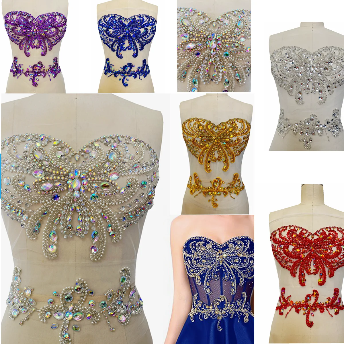 DIY design handmade crystal rhinestones applique on mesh sew on silver /gold/red/purple beads patches accessory of dress clothes
DIY design handmade crystal rhinestones applique on mesh sew on silver /gold/red/purple beads patches accessory of dress clothes