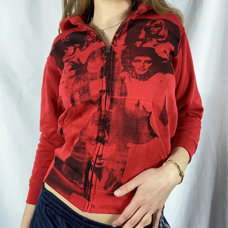 Women Zip Up Hoodie Sweatshirts Casual Long Sleeve Portrait Print Loose Fit Crop Tops Autumn Spring Female Coat Outerwear Jacket
Women Zip Up Hoodie Sweatshirts Casual Long Sleeve Portrait Print Loose Fit Crop Tops Autumn Spring Female Coat Outerwear Jacket