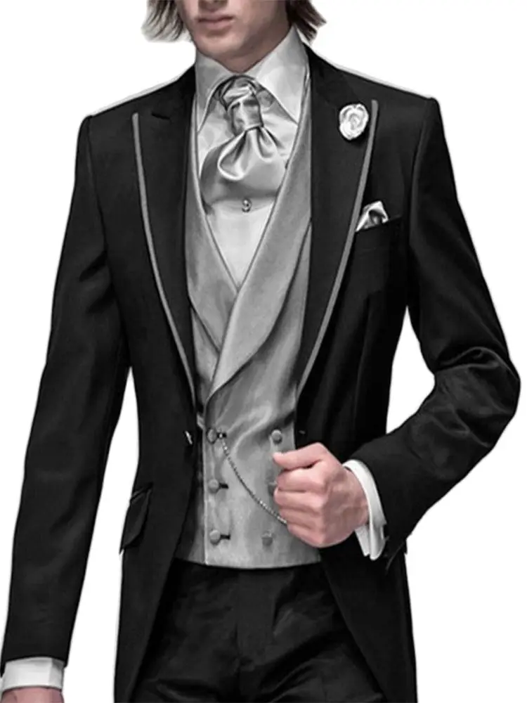 2023 New Black 3Pcs Bridegroom Tuxedo Wedding Dinner Evening Wear Men's Suits Best Man Blazer Trousers(Jacket+Pants+Tie+Vest)
2023 New Black 3Pcs Bridegroom Tuxedo Wedding Dinner Evening Wear Men's Suits Best Man Blazer Trousers(Jacket+Pants+Tie+Vest)