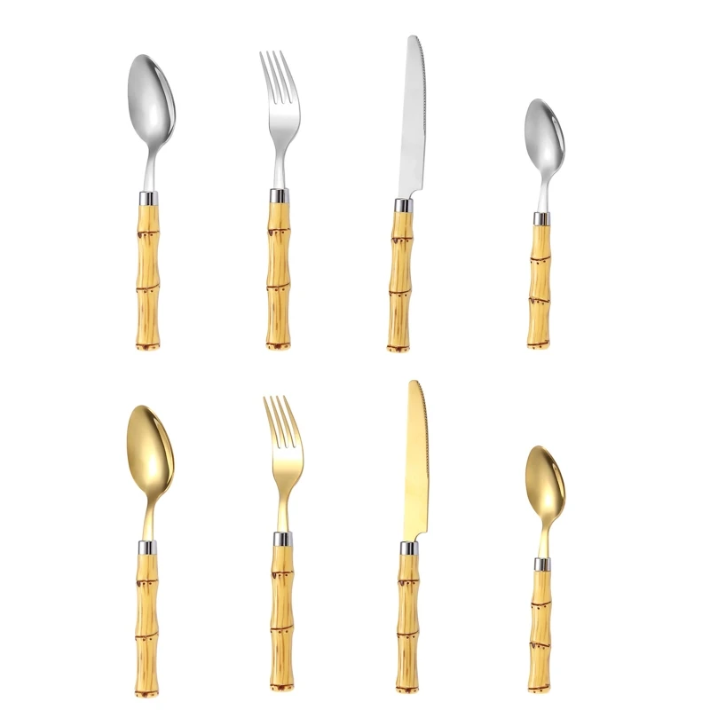 Creative Handle Stainless Steel Cutlery with Simulation Bamboo Plastic Handle for Home Kitchen Dining Room Knife Fork
Creative Handle Stainless Steel Cutlery with Simulation Bamboo Plastic Handle for Home Kitchen Dining Room Knife Fork