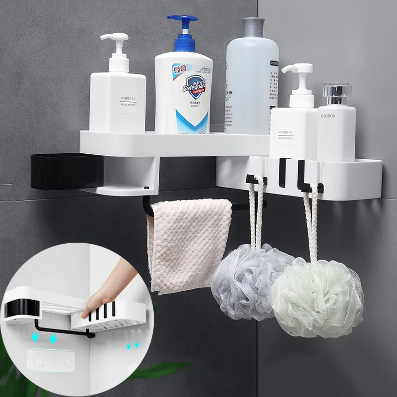Bathroom Adjustable Corner Organizer Shelf Shampoo Cosmetic Storage Rack Wall Mounted Kitchen Holder Bath Shower Accessories
Bathroom Adjustable Corner Organizer Shelf Shampoo Cosmetic Storage Rack Wall Mounted Kitchen Holder Bath Shower Accessories
