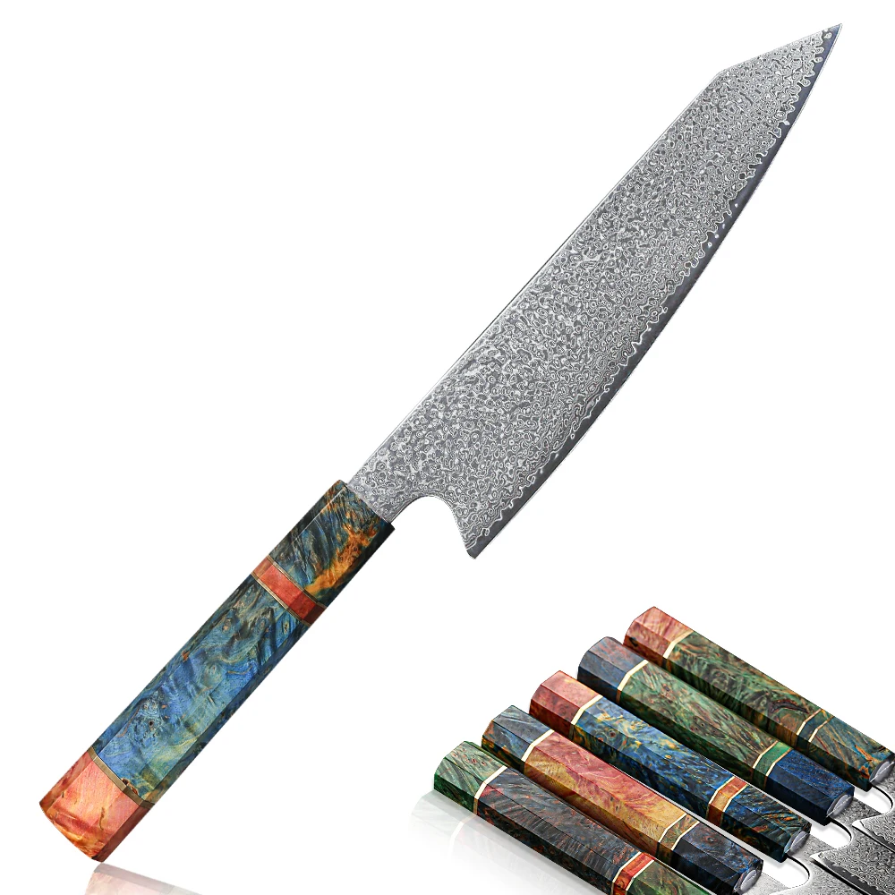 TURWHO Damascus Chef's Knife 8"inch Japanese Damascus Steel Salmon Slicing Kitchen knife Meat Cleaver Stabilized Wood Handle
TURWHO Damascus Chef's Knife 8"inch Japanese Damascus Steel Salmon Slicing Kitchen knife Meat Cleaver Stabilized Wood Handle