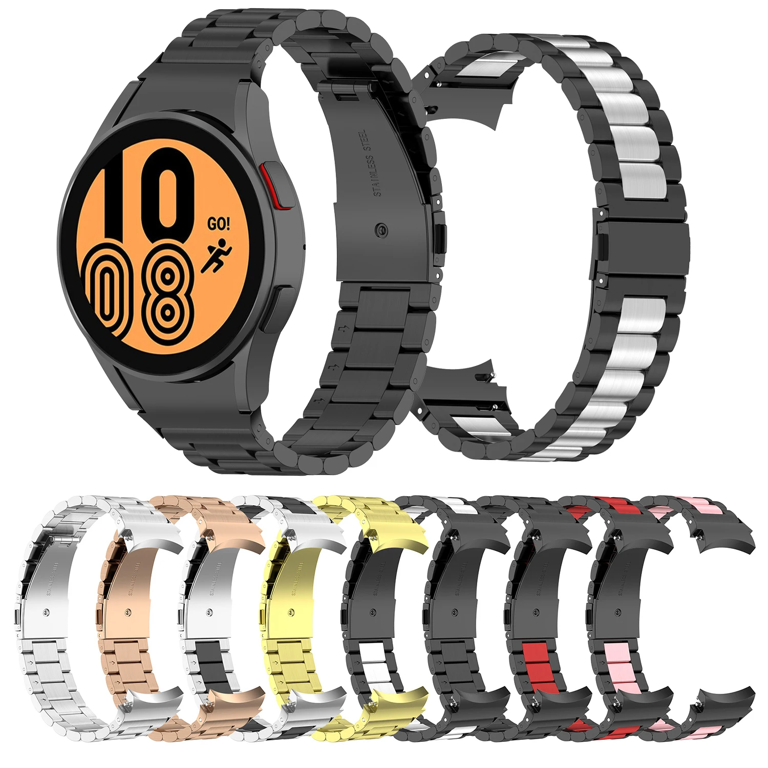 Suitable For Samsung Galaxy Watch4 Classic Stainless Steel Strap Watch4 Watch Color Three-Bead Strap
Suitable For Samsung Galaxy Watch4 Classic Stainless Steel Strap Watch4 Watch Color Three-Bead Strap