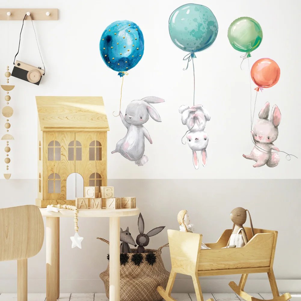 Cartoon Bunny Balloon Wall Sticker For Home Decoration Baby Bedroom Kids Room Decor Cute Animal Wallpaper Self-adhesive Poster
Cartoon Bunny Balloon Wall Sticker For Home Decoration Baby Bedroom Kids Room Decor Cute Animal Wallpaper Self-adhesive Poster