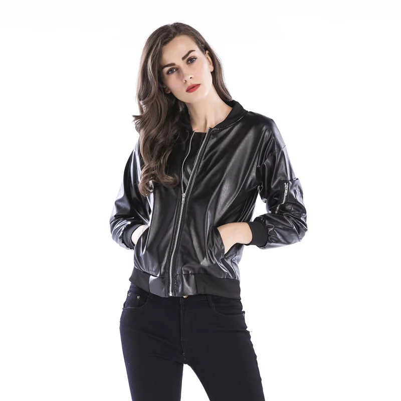 Pu Leather Jacket Spring Autumn Pu Faux Soft Leather Coat Slim Black Zipper Motorcycle Jackets Abrigos Mujer LX1954
Pu Leather Jacket Spring Autumn Pu Faux Soft Leather Coat Slim Black Zipper Motorcycle Jackets Abrigos Mujer LX1954