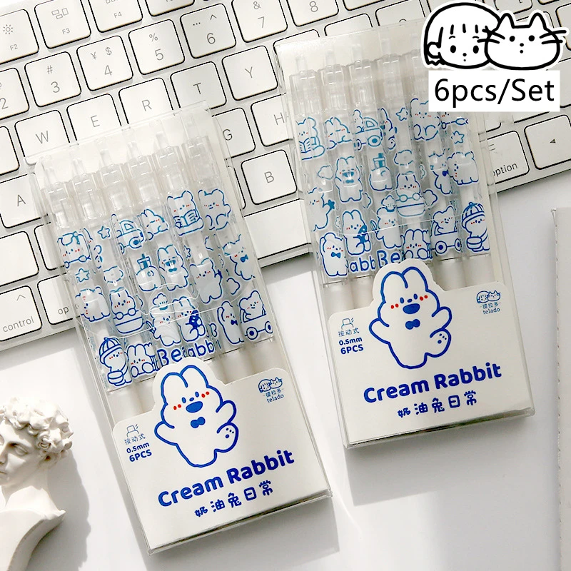 6pcs/Set Kawaii Gel Pen Cute Cartoon Rabbit Quick Drying Black Ink Press Gel Pen Writing Pens School Office Supply Stationery
6pcs/Set Kawaii Gel Pen Cute Cartoon Rabbit Quick Drying Black Ink Press Gel Pen Writing Pens School Office Supply Stationery