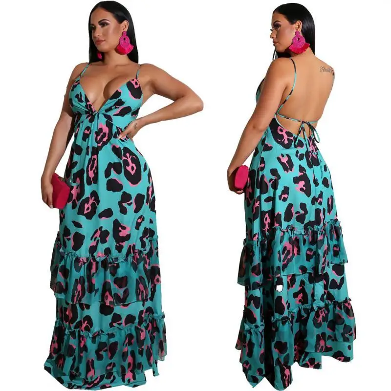 Sexy V-neck European and American women's long skirt beach holiday dress with strapless back
Sexy V-neck European and American women's long skirt beach holiday dress with strapless back
