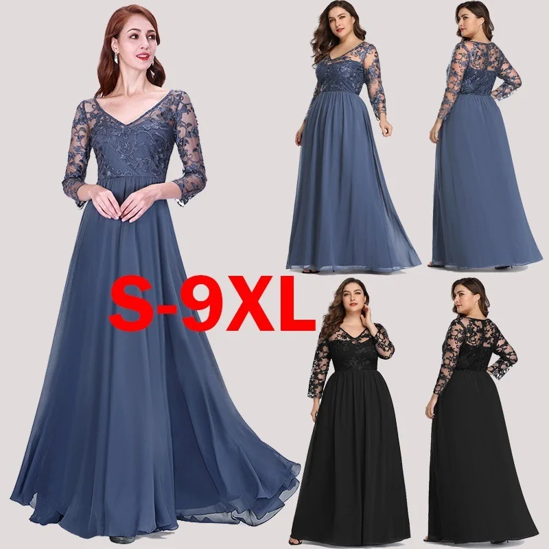 Plus Size Evening Dresses V-neck Sexy Evening Gown Three Quarter Lace Floor-Length Evening Dresses Formal Dresses Evening Gown
Plus Size Evening Dresses V-neck Sexy Evening Gown Three Quarter Lace Floor-Length Evening Dresses Formal Dresses Evening Gown