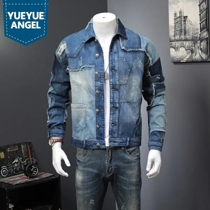 Spring Autumn Vintage Mens Spliced Denim Jacket Man Casual Streetwear Hip Hop Loose Fit Buttons Single Breasted Biker Jean Coat
Spring Autumn Vintage Mens Spliced Denim Jacket Man Casual Streetwear Hip Hop Loose Fit Buttons Single Breasted Biker Jean Coat