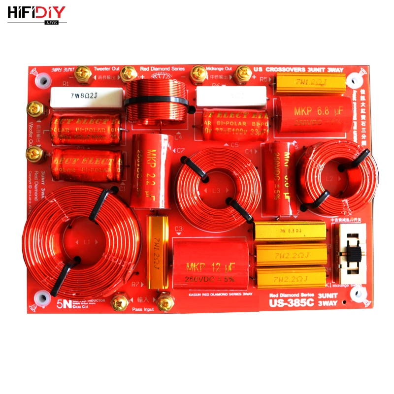 HIFIDIY LIVE US-385C 3 Way 3 speaker Unit (tweeter + mid +bass )HiFi Home Speakers audio Frequency Divider Crossover Filters
HIFIDIY LIVE US-385C 3 Way 3 speaker Unit (tweeter + mid +bass )HiFi Home Speakers audio Frequency Divider Crossover Filters
