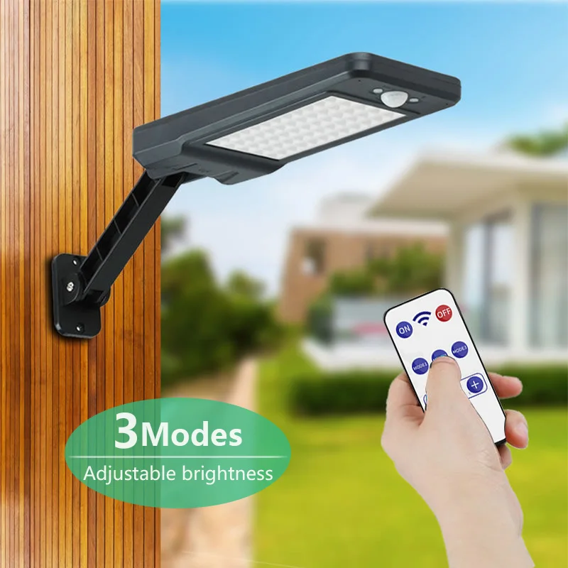 56LED Solar Motion Sensor Wall Light Outdoor Street Lamp with Remote Control Waterproof Garden Street Lamp Adjustable Brightness
56LED Solar Motion Sensor Wall Light Outdoor Street Lamp with Remote Control Waterproof Garden Street Lamp Adjustable Brightness