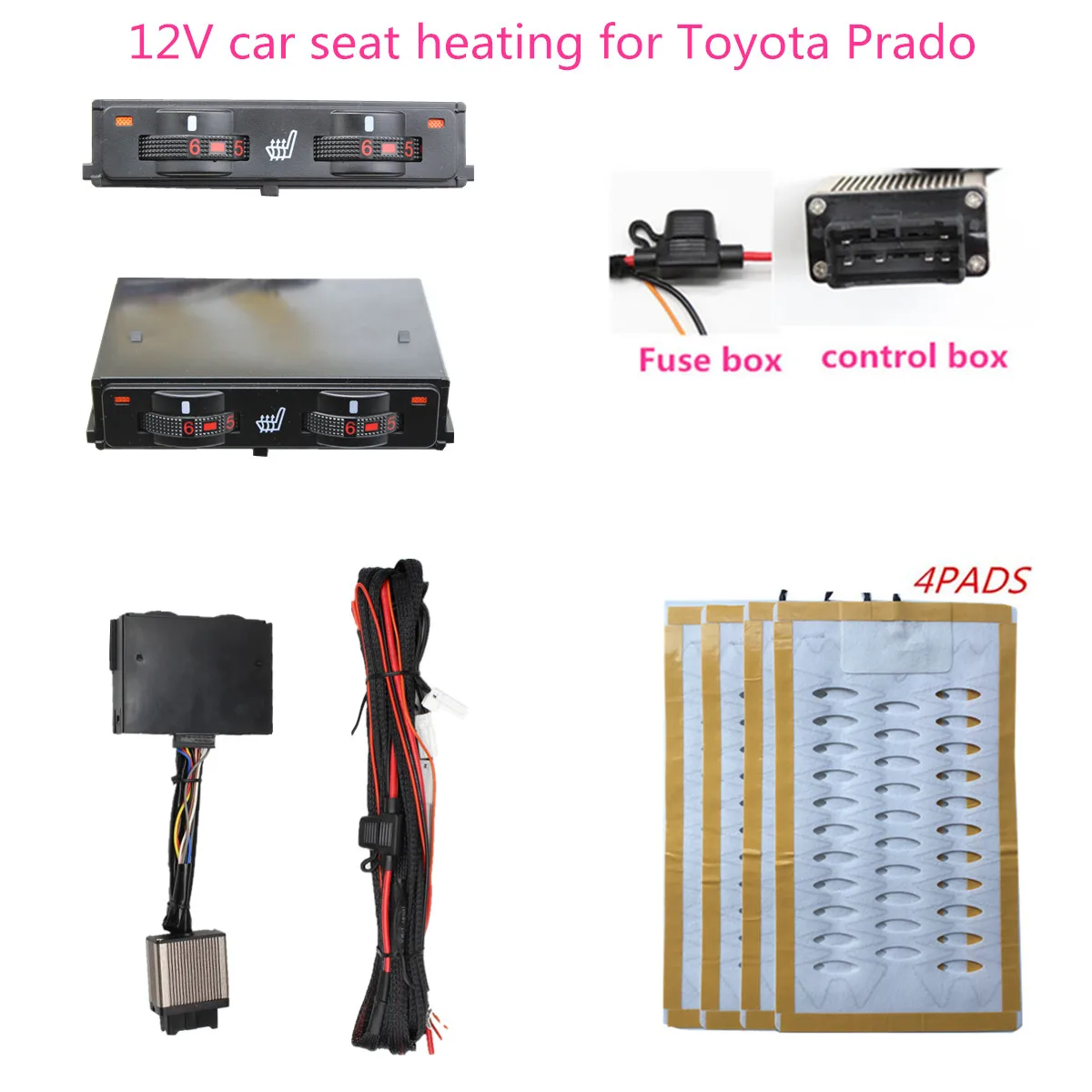 heated seat covers for car Toyota Prado 2 chair heating 6 level wheel button heated switch fiber heating pad seat Interior warm
heated seat covers for car Toyota Prado 2 chair heating 6 level wheel button heated switch fiber heating pad seat Interior warm