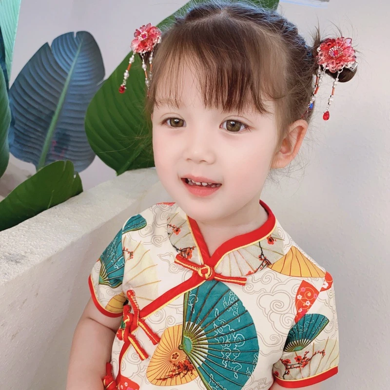 Girl Dress Kids Chinese Style Cheongsam Summer Child Knot Button Ethnic Costumes for Holiday Photograph Dancing Outfit Clothing
Girl Dress Kids Chinese Style Cheongsam Summer Child Knot Button Ethnic Costumes for Holiday Photograph Dancing Outfit Clothing