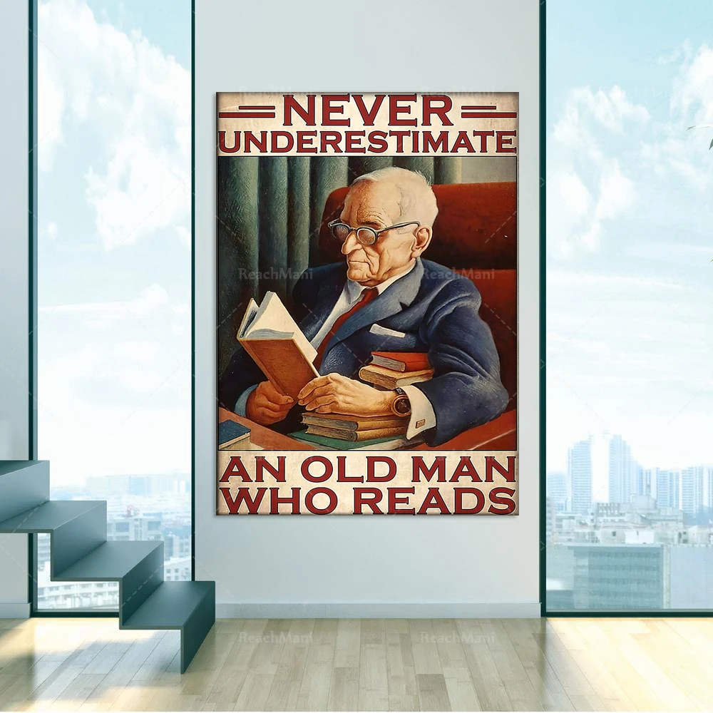 Book Lovers Never Underestimate An Old Man Reading Poster Wall Art Print Home Living Decor Poster
Book Lovers Never Underestimate An Old Man Reading Poster Wall Art Print Home Living Decor Poster