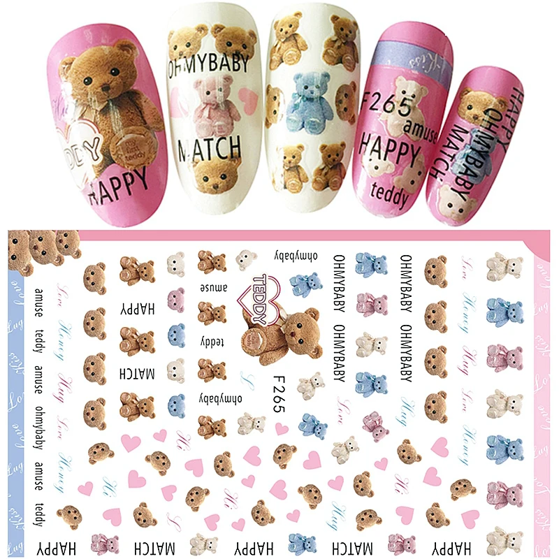 4 Sheets Cartoon Bear Heart Design Adhesive Nail Art Decorations Sticker Decals Acrylic Manicure Tool Nail Accessories F263-266
4 Sheets Cartoon Bear Heart Design Adhesive Nail Art Decorations Sticker Decals Acrylic Manicure Tool Nail Accessories F263-266