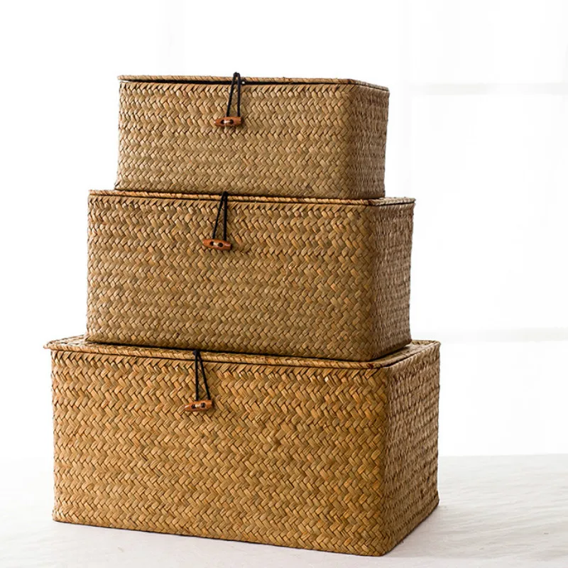 New Vintage Seaweed Woven Storage Basket Box Girl Cosmetic Makeup Bag Hand-woven Straw Clothes Debris Desktop Plastic Organizer
New Vintage Seaweed Woven Storage Basket Box Girl Cosmetic Makeup Bag Hand-woven Straw Clothes Debris Desktop Plastic Organizer