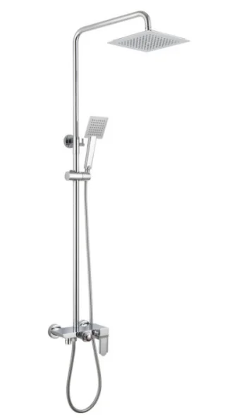 Brass Chrome Finish Shower Kit Bathroom Wall Mounted Shower Mixer Tap With Rainfall Square Shower Head ST351
Brass Chrome Finish Shower Kit Bathroom Wall Mounted Shower Mixer Tap With Rainfall Square Shower Head ST351