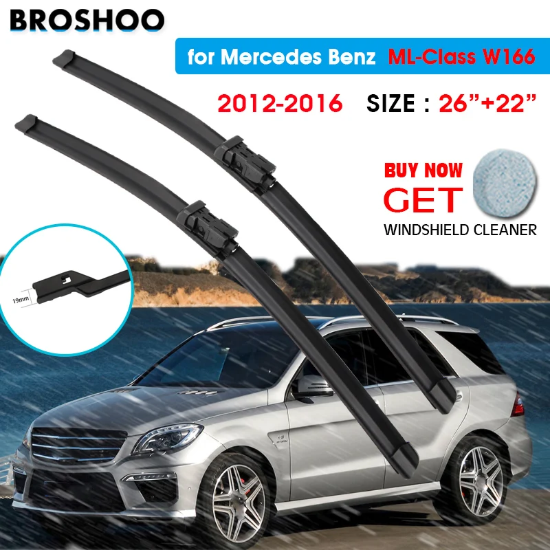Car Wiper Blade For Mercedes Benz ML-Class W166 26"+22" 2012-2016 Auto Windscreen Windshield Wiper Blades Fit Push Button Arm
Car Wiper Blade For Mercedes Benz ML-Class W166 26"+22" 2012-2016 Auto Windscreen Windshield Wiper Blades Fit Push Button Arm