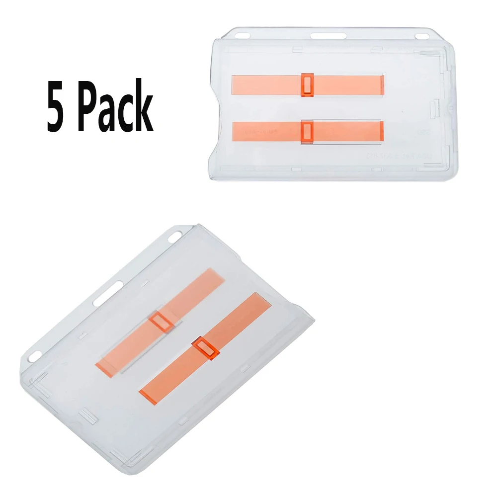 XRHYY 5 Pack Heavy Duty Clear Horizontal Rigid 2-Card Dispenser Badge Holder With Red Extractor Slides 2-Sided ID Card Holder
XRHYY 5 Pack Heavy Duty Clear Horizontal Rigid 2-Card Dispenser Badge Holder With Red Extractor Slides 2-Sided ID Card Holder