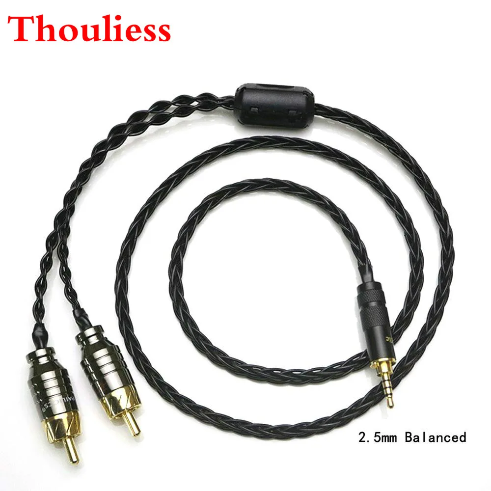 Thouliess Hi-End 2.5/3.5/4.4mm Balanced Male to 2 RCA Male HIFI Audio Adapter Cable 7N OCC Silver plated Cable
Thouliess Hi-End 2.5/3.5/4.4mm Balanced Male to 2 RCA Male HIFI Audio Adapter Cable 7N OCC Silver plated Cable