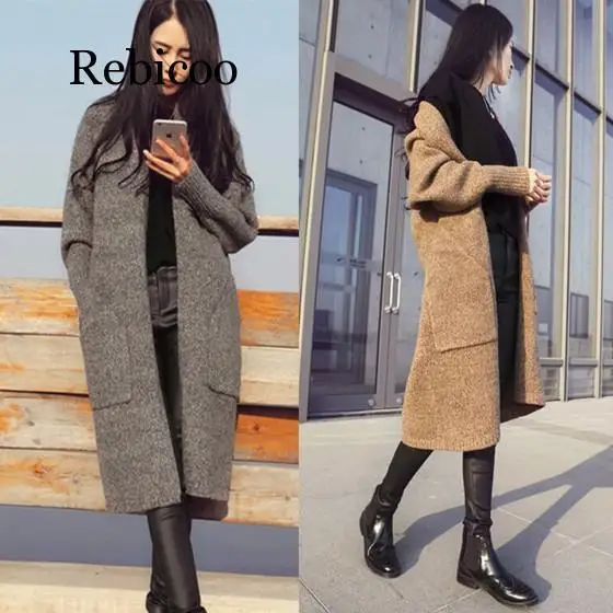 Woman Cardigan Sweater Long Autumn Winter Female Solid Color Fashion Clothing Woman Sweaters Pocket Knit Open Stitch
Woman Cardigan Sweater Long Autumn Winter Female Solid Color Fashion Clothing Woman Sweaters Pocket Knit Open Stitch
