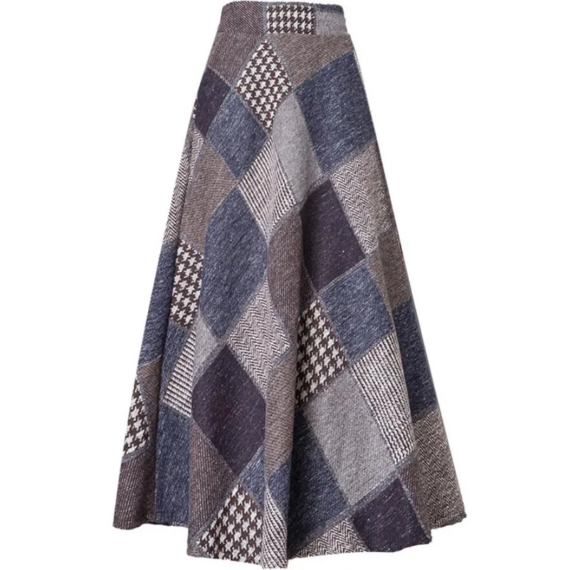 Vintage Plaid Woolen Skirt Women 2021 New Autumn Winter Elastic High Waist Zipper Pocket A Line Maxi Skirts Faldas Mujer s1557
Vintage Plaid Woolen Skirt Women 2021 New Autumn Winter Elastic High Waist Zipper Pocket A Line Maxi Skirts Faldas Mujer s1557