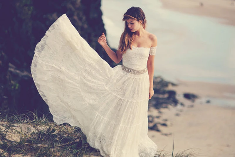 Fashionable Beach Wedding Dresses 2019 Lace off The Shoulder Crystals Beads Sash vestidos de renda Free Shipping wedding dress
Fashionable Beach Wedding Dresses 2019 Lace off The Shoulder Crystals Beads Sash vestidos de renda Free Shipping wedding dress