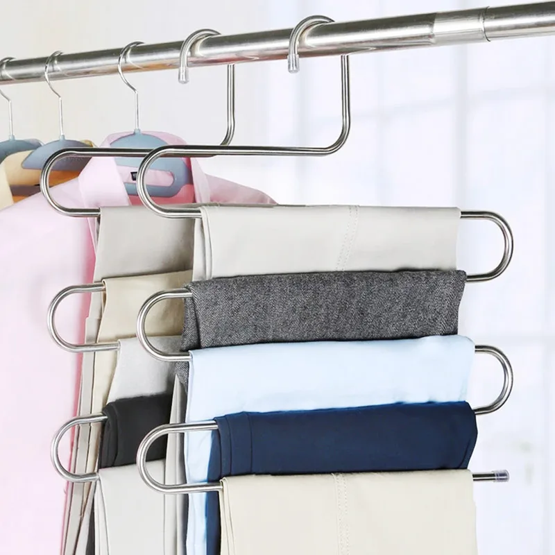 Stainless steel trouser rack 2pcs S-shaped multi-layer wardrobe hanger trouser clip clothing storage magic hanger
Stainless steel trouser rack 2pcs S-shaped multi-layer wardrobe hanger trouser clip clothing storage magic hanger