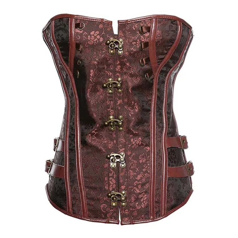 New Fashion Gothic Sexy Corset Vintage Steampunk Coffee Court Bodysuit Women's Lace Up Wearing Metal Buckle Underwear Clothing
New Fashion Gothic Sexy Corset Vintage Steampunk Coffee Court Bodysuit Women's Lace Up Wearing Metal Buckle Underwear Clothing