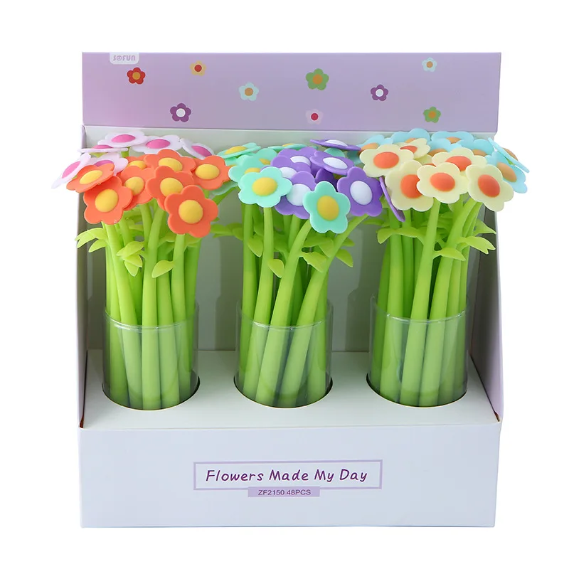 1pcs Korea Plant Gel Pen Cute Silica Gel Flower 0.5mm Novelty Kawaii Signing Pen Writing Black Ink School Office Supplies
1pcs Korea Plant Gel Pen Cute Silica Gel Flower 0.5mm Novelty Kawaii Signing Pen Writing Black Ink School Office Supplies