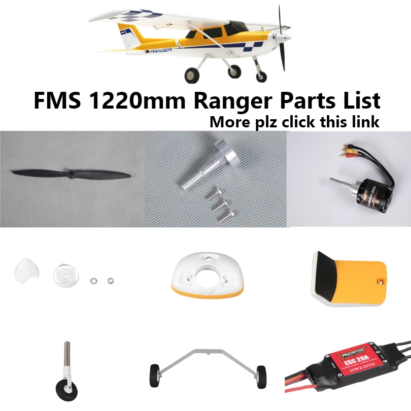 FMS 1220mm Ranger Trainer Parts Propeller Spinner Motor Shaft Mount Board Landing Gear ESC RC Airplane Model Plane Aircraft
FMS 1220mm Ranger Trainer Parts Propeller Spinner Motor Shaft Mount Board Landing Gear ESC RC Airplane Model Plane Aircraft