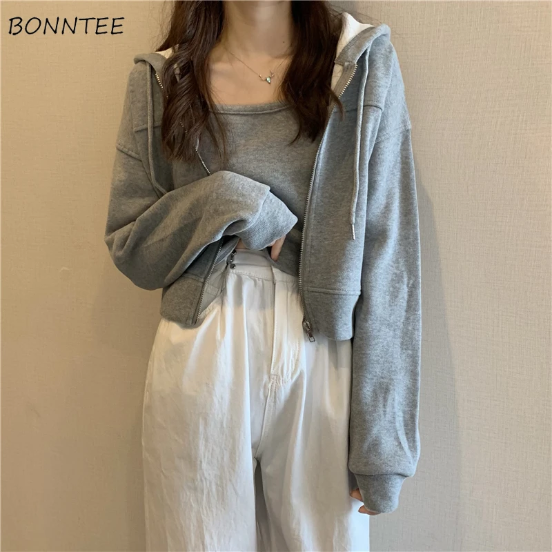 Hoodies Women Trendy Leisure Spring Autumn Korean Style Elegant Hooded Solid Outerwear Chic Soft Cropped Zip-up Female Clothes
Hoodies Women Trendy Leisure Spring Autumn Korean Style Elegant Hooded Solid Outerwear Chic Soft Cropped Zip-up Female Clothes