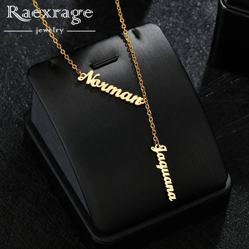 Raexrage Custom Two-three Names Vertical Necklace Stainless Steel Personalized Nameplate Chain Necklaces Family Charm Jewelry
Raexrage Custom Two-three Names Vertical Necklace Stainless Steel Personalized Nameplate Chain Necklaces Family Charm Jewelry