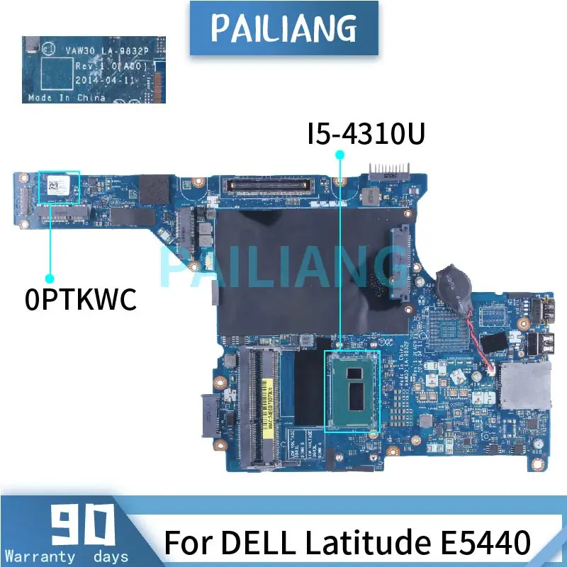 I5-4310U For DELL Latitude E5440 Laptop Motherboard CN-0PTKWC 0PTKWC PTKWC LA-9832P SR1EE DDR3 Notebook Mainboard
I5-4310U For DELL Latitude E5440 Laptop Motherboard CN-0PTKWC 0PTKWC PTKWC LA-9832P SR1EE DDR3 Notebook Mainboard