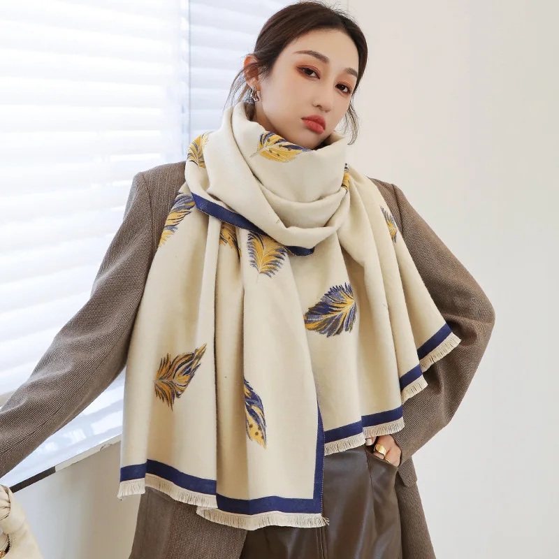 2021 Winter Women Cashmere Scarf Feather Printed Colorful Pashmina Warm Thick Fashion Foulard Shawl Tassel Female Neck Wrap
2021 Winter Women Cashmere Scarf Feather Printed Colorful Pashmina Warm Thick Fashion Foulard Shawl Tassel Female Neck Wrap