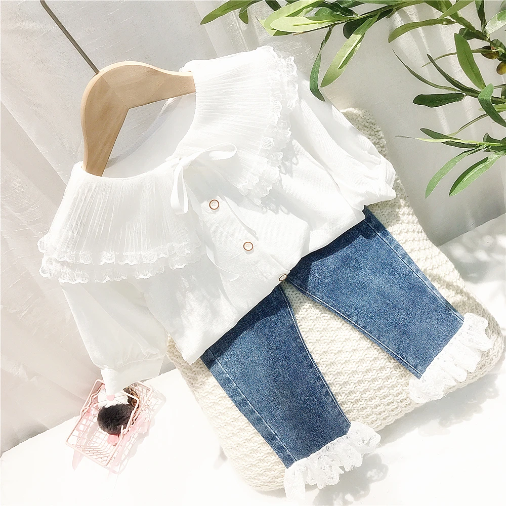 Baby girls outfit New Girls clothing set 2 Pieces Baby Suit Long sleeve Lace shirt+jeans Kids Clothes Girl Suit
Baby girls outfit New Girls clothing set 2 Pieces Baby Suit Long sleeve Lace shirt+jeans Kids Clothes Girl Suit