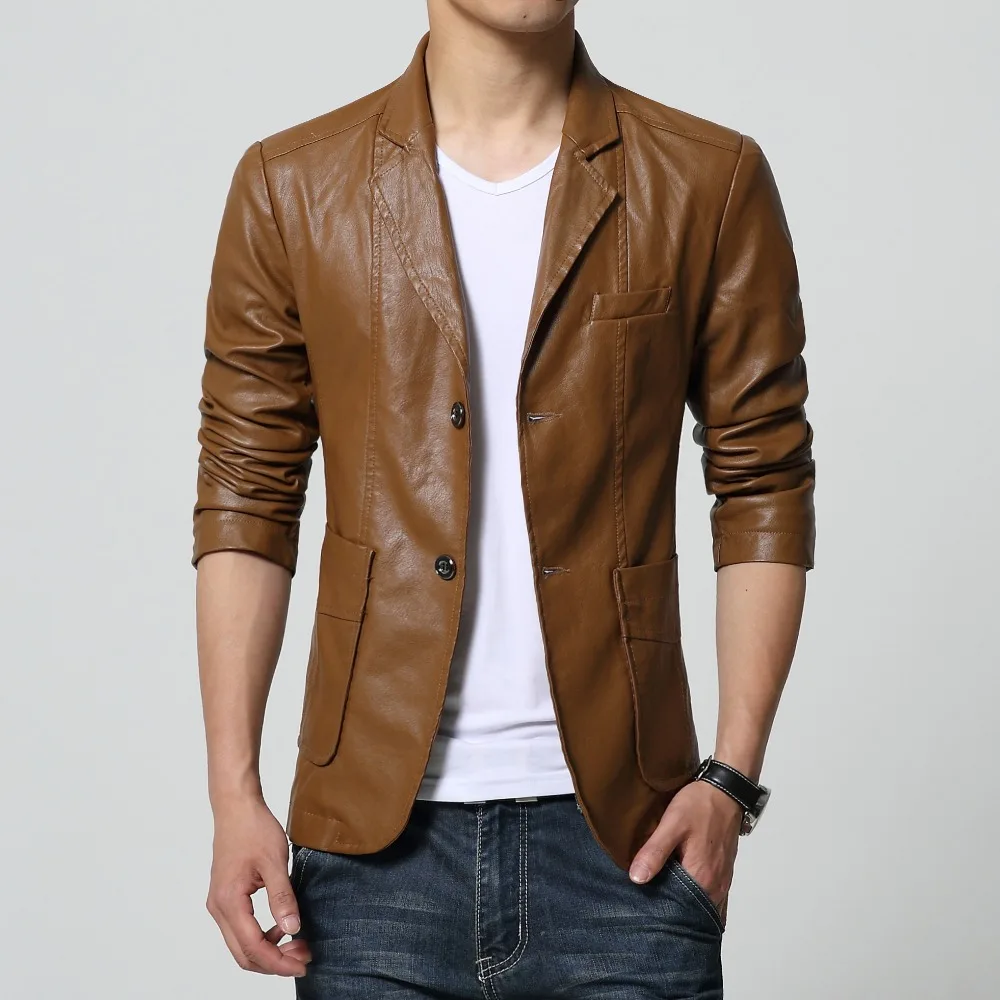 M-5XL 6XL 7XL Autumn Winter Slim Mens Motorcycle Leather Blazer Jacket Coat Black Brown Yellow Pu Leather Blazer For Big Men
M-5XL 6XL 7XL Autumn Winter Slim Mens Motorcycle Leather Blazer Jacket Coat Black Brown Yellow Pu Leather Blazer For Big Men
