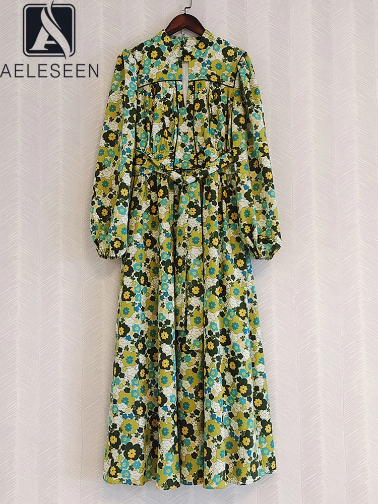 AELESEEN Runway Fashion Women Maxi Dress Spring New Long Sleeve V-Neck Belt Green Flower Print Elegant Party Vacation
AELESEEN Runway Fashion Women Maxi Dress Spring New Long Sleeve V-Neck Belt Green Flower Print Elegant Party Vacation