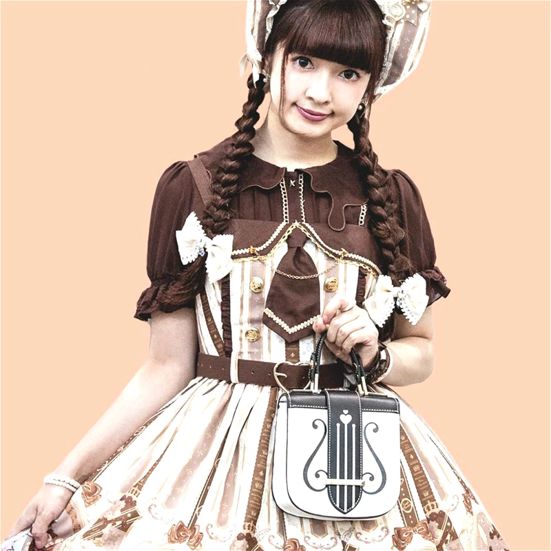 Anime Sweet Lolita Harp Bag Vintage Black And White Music Patchwork Kawaii Girl Handbag Loli Cosplay Gothic Lolita Shoulder Bag
Anime Sweet Lolita Harp Bag Vintage Black And White Music Patchwork Kawaii Girl Handbag Loli Cosplay Gothic Lolita Shoulder Bag