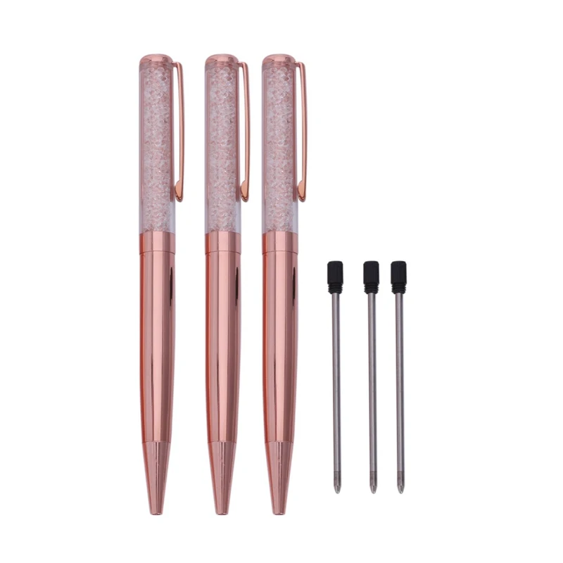 Rose Gold Pen Bling Crystal Ball Point Pen Black Ink Pen with 3 Extra Refills (Rose Gold 3 Pack)
Rose Gold Pen Bling Crystal Ball Point Pen Black Ink Pen with 3 Extra Refills (Rose Gold 3 Pack)