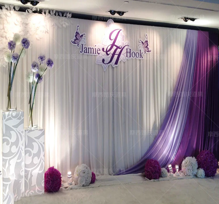 Simple Wedding Backdrop White Curtain with Purple Lavender Swag pretty Drapes Stage Background Curtain Wedding Decorations
Simple Wedding Backdrop White Curtain with Purple Lavender Swag pretty Drapes Stage Background Curtain Wedding Decorations